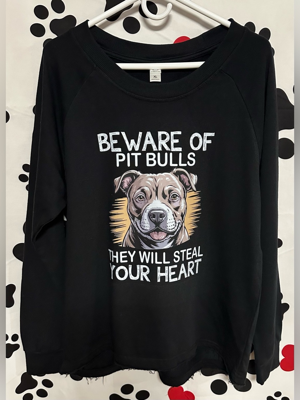 Pitbull Dog Graphic Crewneck Sweatshirt - NWT/NIP